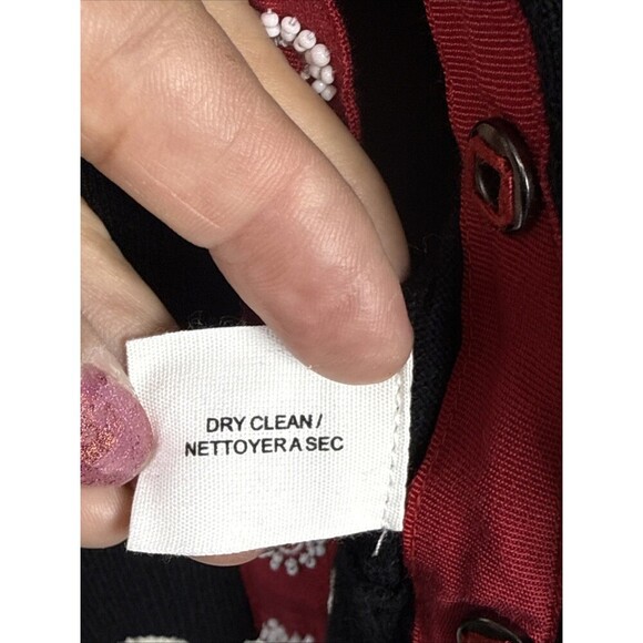 (R) ANTHROPOLOGIE Guinevere Beaded Lace Applique Cardigan Sweater Black Vintage - Picture 4 of 14